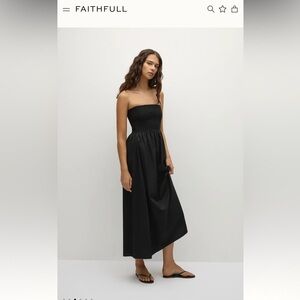 Faithfull the Brand Elegant Black Strapless Dress